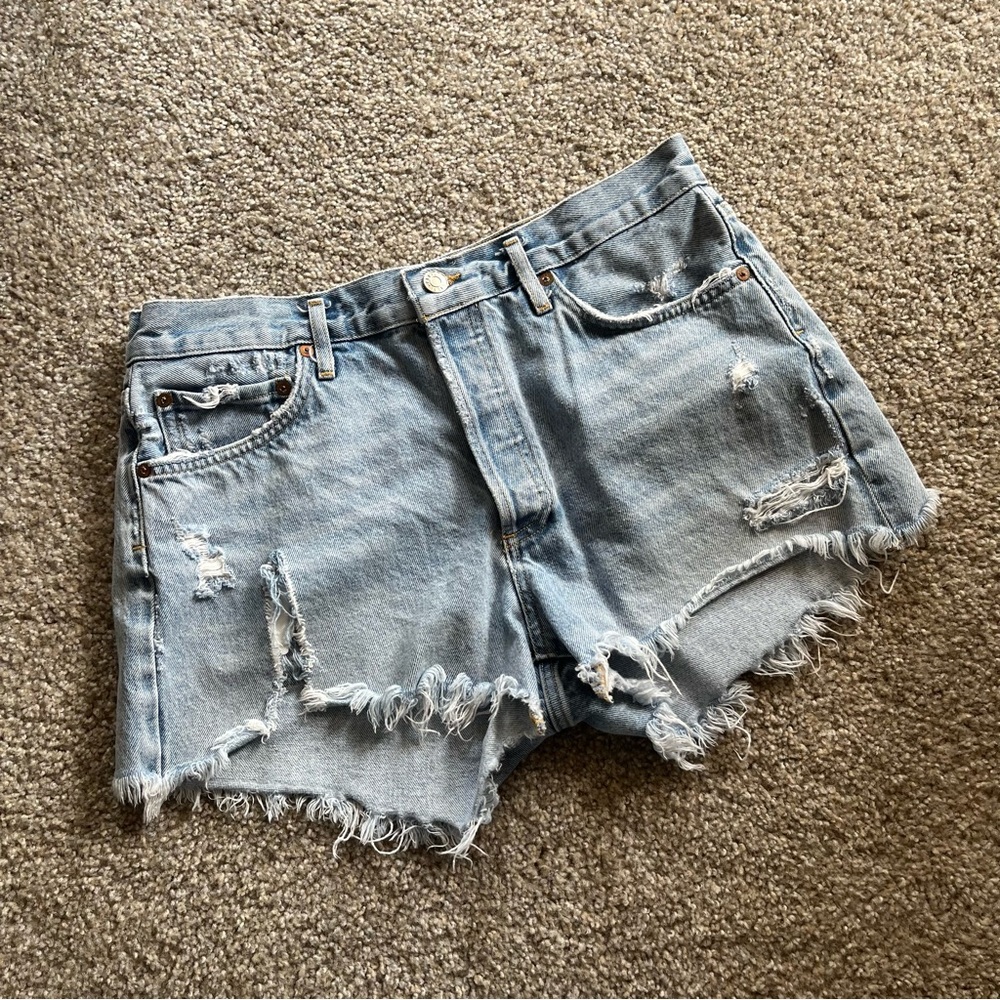 Agolde Parker cutoff denim jean shorts